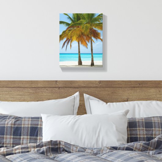 Mooie palmbomen op een tropisch strand canvas afdruk (Insitu (Slaapkamer))