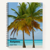 Mooie palmbomen op een tropisch strand notitieboek (Voorkant)