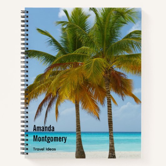 Mooie palmbomen op een tropisch strand notitieboek (Voorkant)