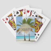 Mooie palmbomen op een tropisch strand pokerkaarten (Achterkant)