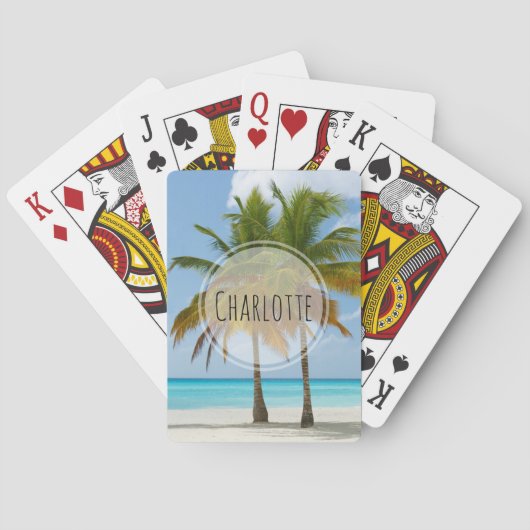 Mooie palmbomen op een tropisch strand pokerkaarten (Achterkant)