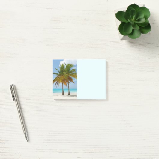 Mooie palmbomen op een tropisch strand post-it® notes (Kantoor)