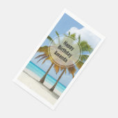 Mooie palmbomen op een tropisch strand servet (Hoek)