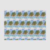 Mooie palmbomen op een tropisch strand tissuepapier (Voorkant)