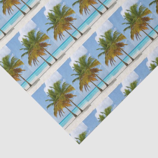 Mooie palmbomen op een tropisch strand tissuepapier (Detail)