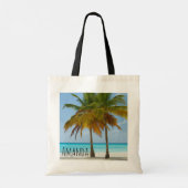 Mooie palmbomen op een tropisch strand tote bag (Achterkant)