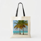 Mooie palmbomen op een tropisch strand tote bag (Voorkant)