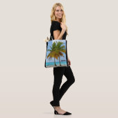 Mooie palmbomen op een tropisch strand tote bag (Op model)