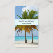 Mooie palmbomen op een tropisch strand visitekaartje (Voorkant)