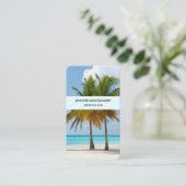 Mooie palmbomen op een tropisch strand visitekaartje (Staand voorkant)