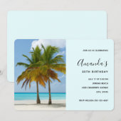 Mooie palmbomen op een tropische strand op de verj kaart (Voorkant / Achterkant)