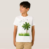 Mooie Palmboom Natuur Jongens T-Shirt (Voorkant volledig)