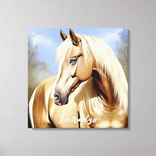 Mooie Palomino Paard  Canvas Afdruk (Voorkant)