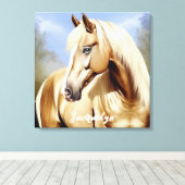 Mooie Palomino Paard  Canvas Afdruk (Insitu (Houten vloer))