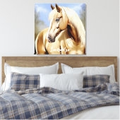 Mooie Palomino Paard  Canvas Afdruk (Insitu (Slaapkamer))