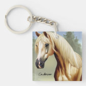 Mooie Palomino Paard Sleutelhanger (Voorkant)