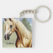 Mooie Palomino Paard Sleutelhanger (Achterkant)