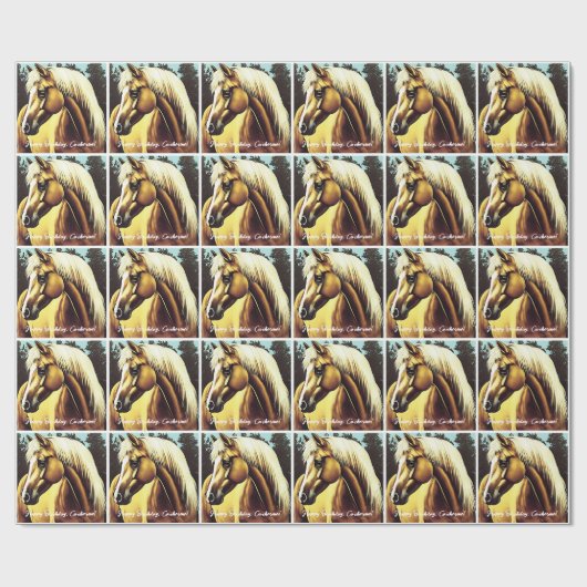 Mooie Palomino Paard Verjaardag Cadeaupapier (Vlak)