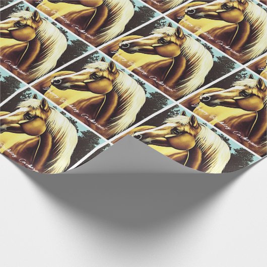 Mooie Palomino Paard Verjaardag Cadeaupapier (Hoek)