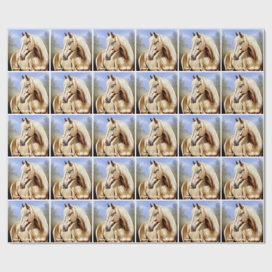 Mooie Palomino Paard Verjaardag Cadeaupapier (Vlak)