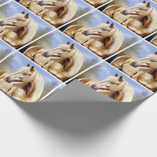 Mooie Palomino Paard Verjaardag Cadeaupapier (Hoek)