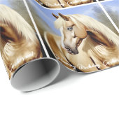 Mooie Palomino Paard Verjaardag Cadeaupapier (Rol Hoek)
