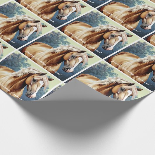 Mooie Palomino Paard Verjaardag Cadeaupapier (Hoek)