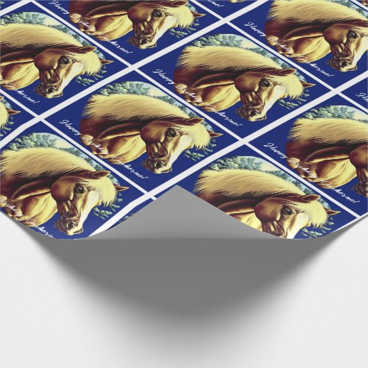 Mooie Palomino Paard Verjaardag Cadeaupapier (Hoek)