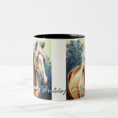 Mooie Palomino Paard Verjaardag Tweekleurige Koffiemok (Center)