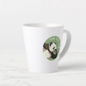 Mooie Panda Aangepaste Tekst Kersenbloesem Kunstwe Latte Mok (Rechterhoek)