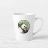 Mooie Panda Aangepaste Tekst Kersenbloesem Kunstwe Latte Mok (Rechts)