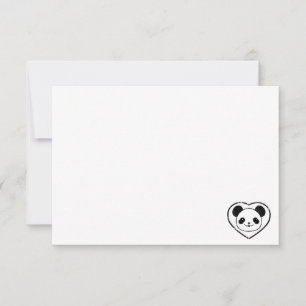 Mooie Panda Beer Cartoon Lege Aangepaste Notitiekaartje