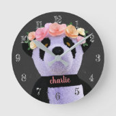 Mooie Panda Beer Zwart en Wit Rustieke Klok (Voorkant)