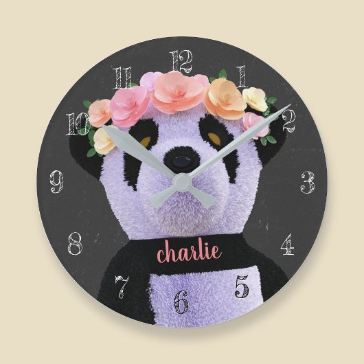 Mooie Panda Beer Zwart en Wit Rustieke Klok