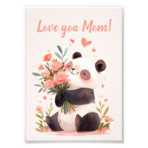 Mooie Panda Holding Flowers Moederdag Gift