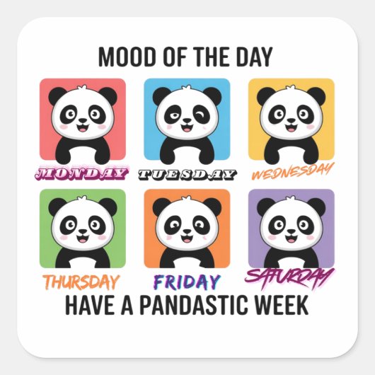 Mooie Panda Humeur van de Dag Stickers (Voorkant)