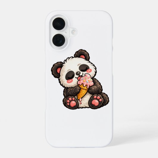 Mooie Panda Ijs iPhone 16 Hoesje (Achterkant)