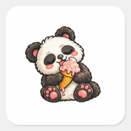 Mooie Panda Ijs Vierkante Sticker