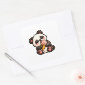 Mooie Panda Ijs Vierkante Sticker (Envelop)