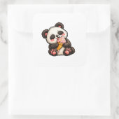 Mooie Panda Ijs Vierkante Sticker (Tas)