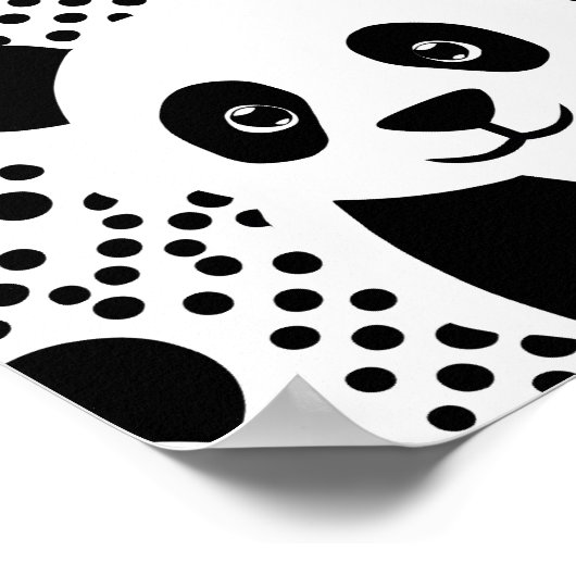 Mooie Panda Kinder Zwart Wit Stippen Room Wall Art Poster (Hoek)