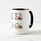 Mooie Panda Mok Aesthetisch Aquarel (Voorkant rechts)