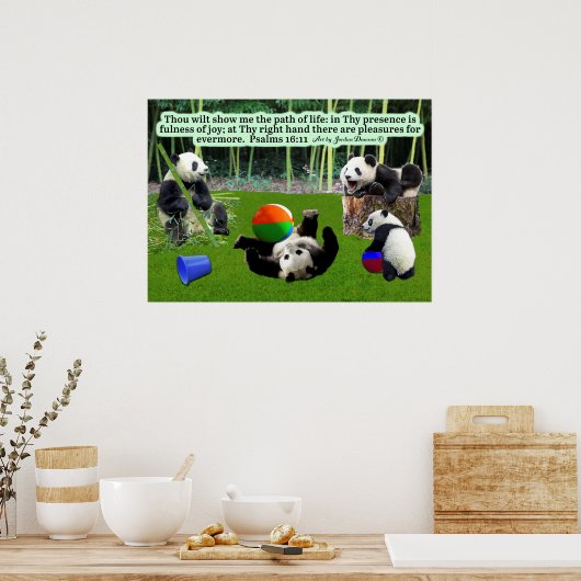 Mooie Panda Schrift Poster Psalmen 16:11 (Keuken)