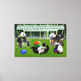 Mooie Panda Schrift: Psalmen 16:11 Canvas Afdruk