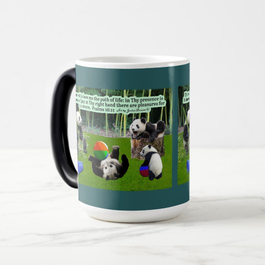 Mooie Panda Schrift Psalmen 16:11 Magische Mok (Voorkant links)