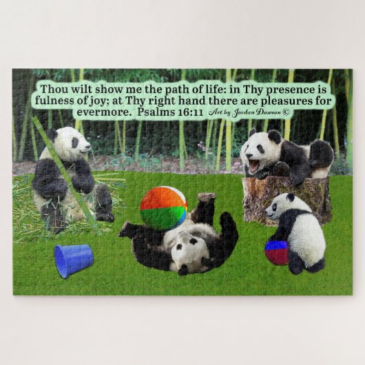 Mooie Panda Schrift Puzzel Psalmen 16:11 Legpuzzel (Horizontaal)