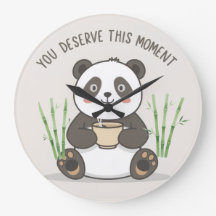 Mooie Panda Wandklok | Motiverende Mooie Panda