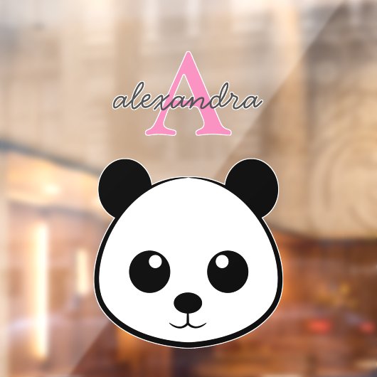 Mooie Pandabeer Aangepast Monogram Ruitsticker Raamsticker (Vel 2)