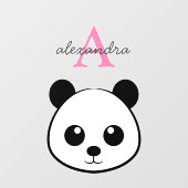 Mooie Pandabeer Aangepast Monogram Ruitsticker Raamsticker (Vel)