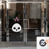 Mooie Pandabeer Aangepast Monogram Ruitsticker Raamsticker (Kantoordeur)